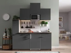 Respekta Kühlschränke|Winkelküchen<Küchenzeile KB180EYGMI 180 cm -Eiche York Nachbildung