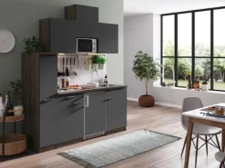 Respekta Kühlschränke|Winkelküchen<Küchenzeile KB180EYGMI 180 cm -Eiche York Nachbildung