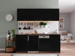 Respekta Küchenzeile KB195EYSC 195cm -Eiche York Nachb. Glaskeramikkochf.< Single-Küchen|Winkelküchen