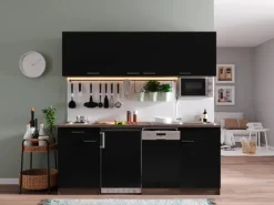 Respekta Küchenzeile KB195EYSMI 195 cm -Eiche York Nachbildung< Single-Küchen|Kühlschränke