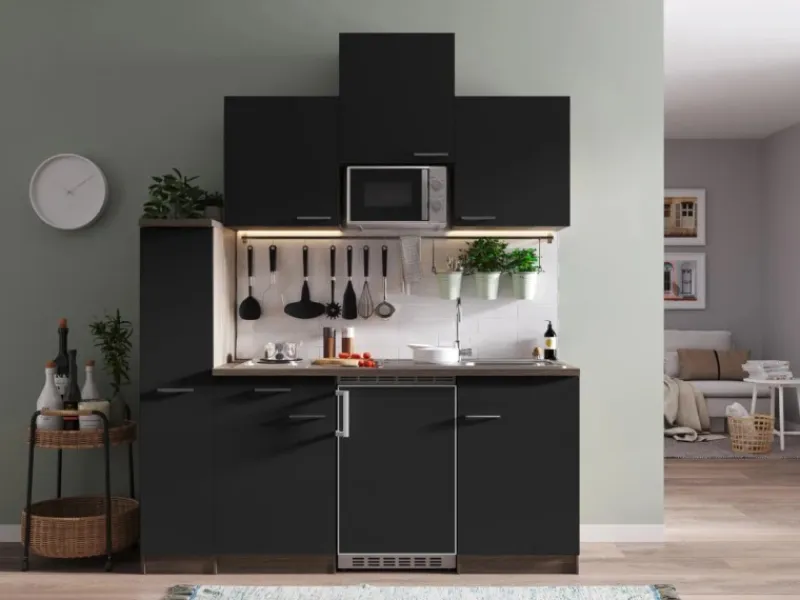 Respekta Single-Küchen|Miniküchen<Küchenzeile KB180EYSMI 180 cm -Eiche York Nachbildung