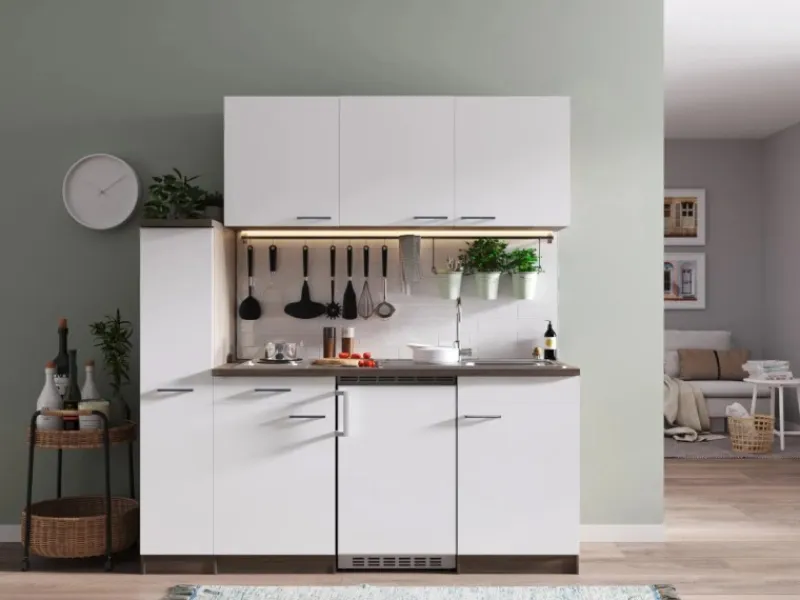 Respekta Single-Küchen|Einbauküchen<Küchenzeile KB180EYW 180 cm -Eiche York Nachbildung