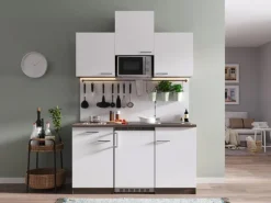 Sale Respekta Küchenzeile KB150EYWMIC 150 cm -Eiche York Nachbildung Weiß