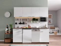 Respekta Küchenzeile KB195EYWMI 195 cm -Eiche York Nachbildung< Miniküchen|Kochfelder