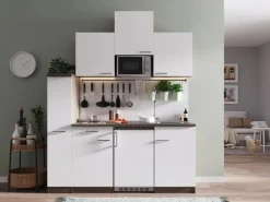 Respekta Küchenzeile KB180EYWMIC 180 cm -Eiche York Nachbildung< Single-Küchen|Kühlschränke