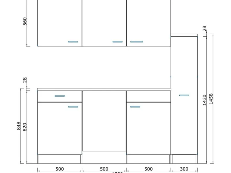 Respekta Kühlschränke|Einbauküchen<Küchenzeile KB180EYWMI 180 cm -Eiche York Nachbildung