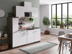 Respekta Kühlschränke|Einbauküchen<Küchenzeile KB180EYWMI 180 cm -Eiche York Nachbildung