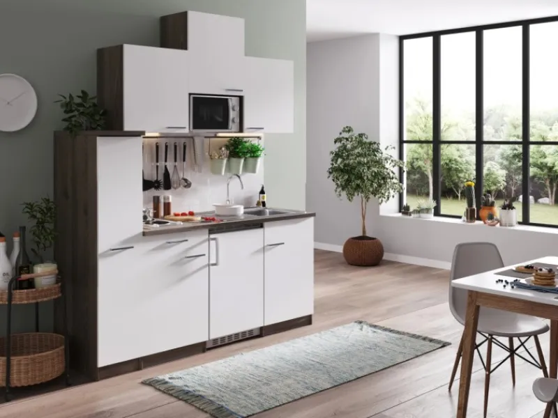 Respekta Kühlschränke|Einbauküchen<Küchenzeile KB180EYWMI 180 cm -Eiche York Nachbildung