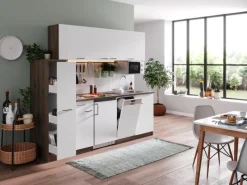 Respekta Kochfelder|Kühlschränke<Küchenzeile KB225EYWMI 225 cm -Eiche York Nachbildung
