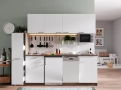 Respekta Kochfelder|Kühlschränke<Küchenzeile KB225EYWMI 225 cm -Eiche York Nachbildung