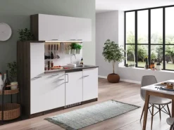 Respekta Küchenzeile KB180EYWC 180 cm -Eiche York Nachbildung< Winkelküchen|Single-Küchen