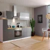 Respekta Herde|Kochfelder<Küchenzeile KB240WG 240 cm Grau-Weiß