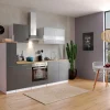 Respekta Herde|Kochfelder<Küchenzeile KB240WGC 240 cm Grau-Weiß