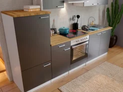 Respekta Kochfelder|Kühlschränke<Küchenzeile KB270WGC 270 cm -Weiß