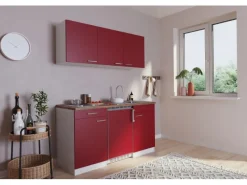 Online Respekta Küchenzeile KB150WR 150 cm -Weiß Rot