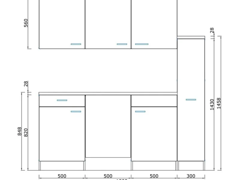 Respekta Winkelküchen|Single-Küchen<Küchenzeile KB180WR 180 cm -Weiß