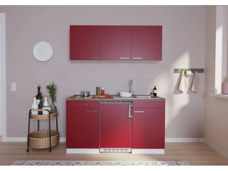Online Respekta Küchenzeile KB150WRC 150 cm -Weiß Rot