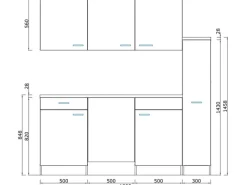 Respekta Pantryküchen|Miniküchen<Küchenzeile KB150WRMI 150 cm -Weiß Glänzend