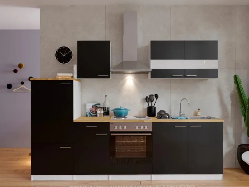Respekta Küchenzeile KB270WS 270 cm -Weiß< Herde|Kochfelder