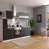 Respekta Küchenzeile KB240WS 240 cm Schwarz-Weiß< Herde|Kochfelder