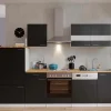 Respekta Küchenzeile KB280WS 280 cm Schwarz-Weiß< Kühlschränke|Einbauküchen