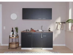 Respekta Pantryküchen|Miniküchen<Küchenzeile KB150WSC 150 cm -Weiß