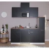 Discount Respekta Küchenzeile KB180WSMIC 180 cm Schwarz-Weiß