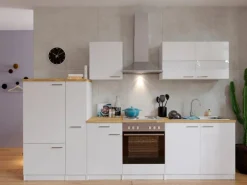 Respekta Küchenzeile KB300WW 300 cm< Kühlschränke|Einbauküchen