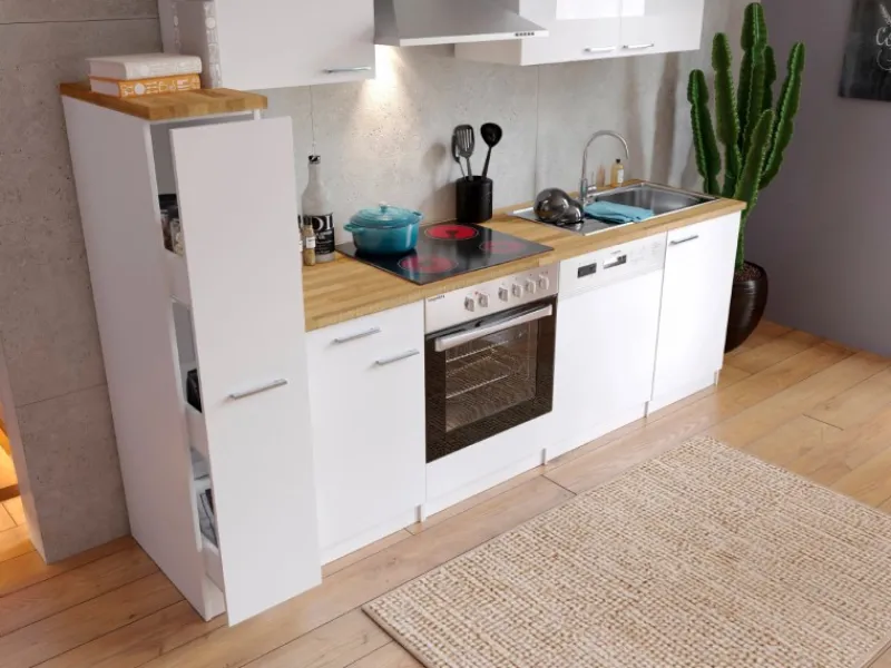 Sale Respekta Küchenzeile KB250WWC 250 cm Weiß