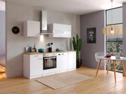 Respekta Küchenzeile KB220WWC 220 cm< Kochfelder|Herde