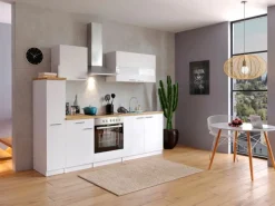 Respekta Küchenzeile KB240WWC 240 cm Weiß< Herde|Einbauküchen