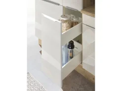 Outlet Respekta Küchenzeile Marleen 310 cm Artisan-Eiche Weiß Hochglanz Winkel Weiß Eiche