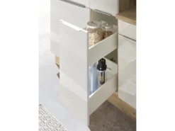 Outlet Respekta Küchenzeile Marleen 250 cm Artisan-Eiche Weiß Hochglanz Winkel Weiß Eiche