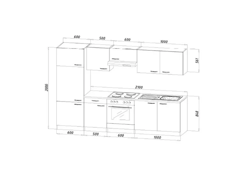 Respekta Küchenzeile ohne E-Geräte LBKB270BBMA 270 cm Nachbildung< Einbauküchen