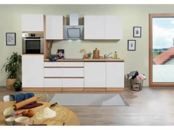 Respekta Premium Kühlschränke<Respekta Küchenzeile ohne E-Geräte 280 cm Grifflos -Eiche Sägerau