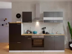 Respekta Kochfelder<Küchenzeile ohne E-Geräte 270 cm -Weiß