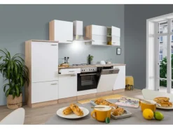 Respekta Einbauküchen|Küchenschränke<Küchenzeile ohne E-Geräte LBKB280ESW 280 cm -Eiche Sonoma Sägerau