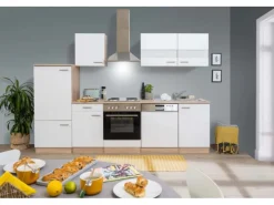 Respekta Einbauküchen|Küchenschränke<Küchenzeile ohne E-Geräte LBKB280ESW 280 cm -Eiche Sonoma Sägerau