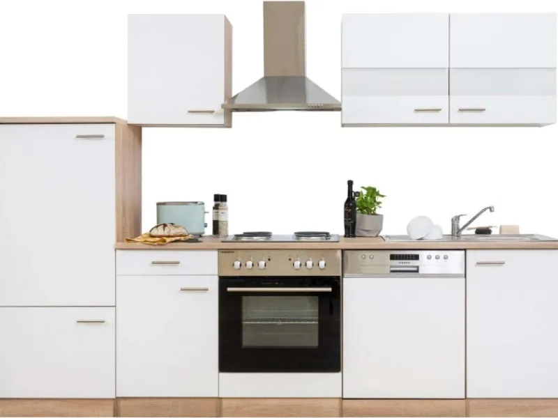 Respekta Einbauküchen|Küchenschränke<Küchenzeile ohne E-Geräte LBKB280ESW 280 cm -Eiche Sonoma Sägerau