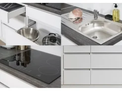 Respekta Premium Respekta Küchenzeile ohne E-Geräte 280 cm Grifflos -Weiß< Einbauküchen|Kochfelder