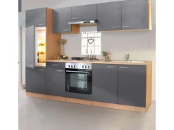 Respekta Einbauküchen|Küchenschränke<Küchenzeile ohne E-Geräte LBKB270BG 270 cm -Buche Nachbildung