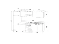 Respekta Einbauküchen|Küchenschränke<Küchenzeile ohne E-Geräte LBKB270BG 270 cm -Buche Nachbildung