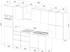 Respekta Premium Respekta Küchenzeile ohne E-Geräte 380 cm Grifflos -Weiß< Kochfelder|Küchenschränke