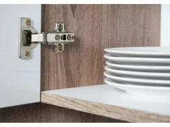 Discount Respekta Küchenzeile ohne E-Geräte 300 cm Weiß Seidengl.-Eiche York Weiß Seidenglanz
