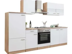 Respekta Einbauküchen|Küchenschränke<Küchenzeile ohne E-Geräte LBKB270ESW 270 cm -Eiche Sonoma Sägerau