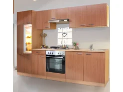 Respekta Küchenzeile ohne E-Geräte und Arbeitsplatte KLB270BBOA 270 cm Buche NB< Einbauküchen|Küchenschränke