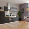 Respekta Einbauküchen<Küchenzeile ohne E-Geräte 280 cm Schwarz-Weiß