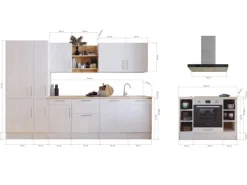 Respekta Inselhauben|Kücheninseln<Landhaus Inselküche Anton 310 cm Lärche Weiß