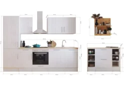 Respekta Kücheninseln|Kühlschränke<Landhaus Küchenzeile Anton 280 cm mit Kücheninsel Lärche Weiß
