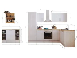 Respekta Kücheninseln|Winkelküchen<Landhaus Winkelküche Anton 280 x 172 cm mit Kücheninsel Lärche Weiß